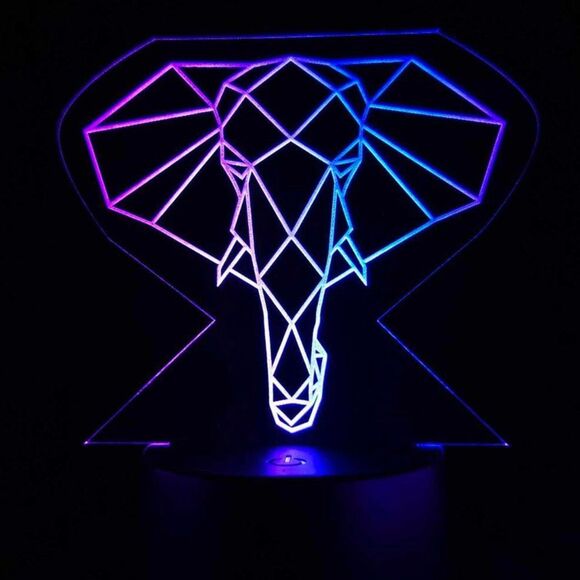 Geometric Elephant LED light Color changing night light - Picture 1 of 1